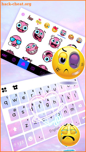 Neon Pastel Heart Keyboard Theme screenshot