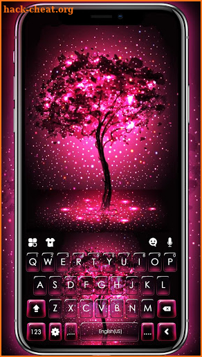 Neon Pink Galaxy Keyboard Theme screenshot