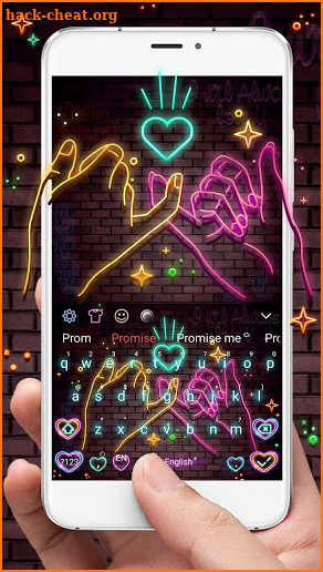 Neon Pink Promise Keyboard Theme screenshot