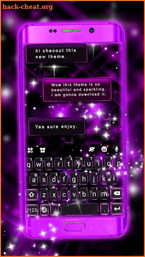 Neon Purple Bright Keyboard Theme screenshot