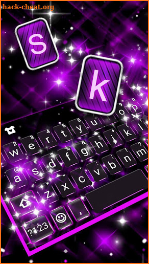 Neon Purple Bright Keyboard Theme screenshot