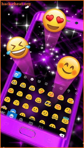 Neon Purple Bright Keyboard Theme screenshot