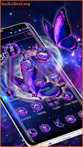 Neon Purple Butterfly Theme screenshot