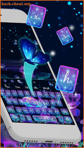 Neon Purple Galaxy Swan Keyboard Theme screenshot