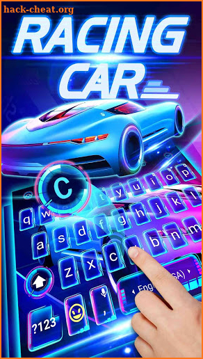 Neon Racing Car 3D Keyboard Theme screenshot