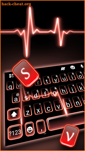 Neon Red Heartbeat 2 Keyboard Background screenshot