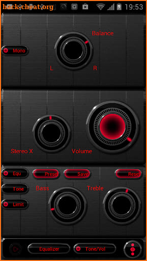 NEON RED Poweramp skin V2 screenshot