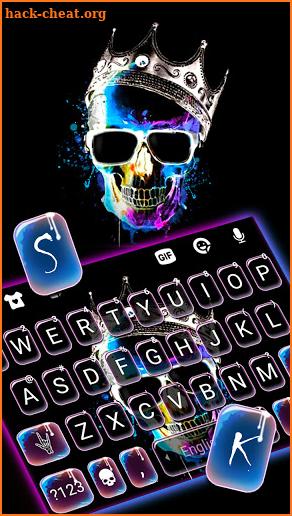 Neon Skull King Keyboard Background screenshot