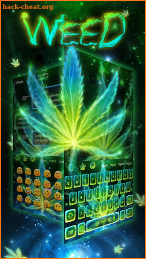 Neon Smoking Weed Keyboard Theme screenshot