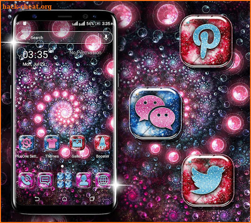 Neon Spiral Circle Launcher Theme screenshot