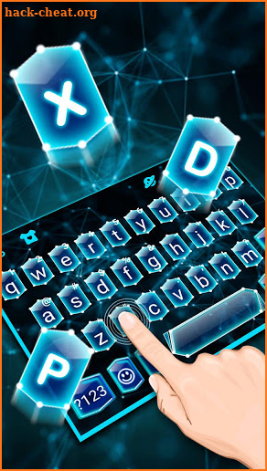 Neon Tech 3D Keyboard Theme screenshot