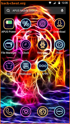 Neon Tiger APUS Launcher Theme screenshot