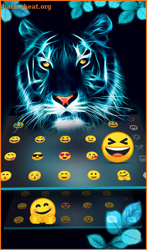 Neon Tiger Blaze Keyboard Theme screenshot