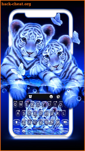 Neon Tiger Cubs Keyboard Background screenshot