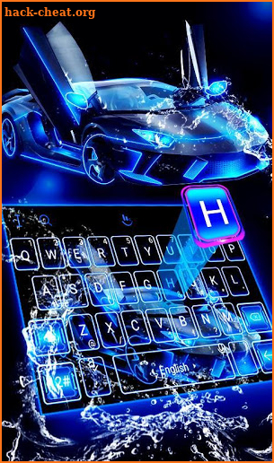 Neon Water Sports Car Keyboard Theme screenshot