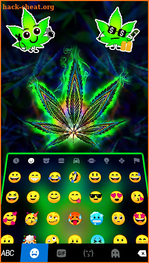 Neon Weed Illusion Keyboard Background screenshot