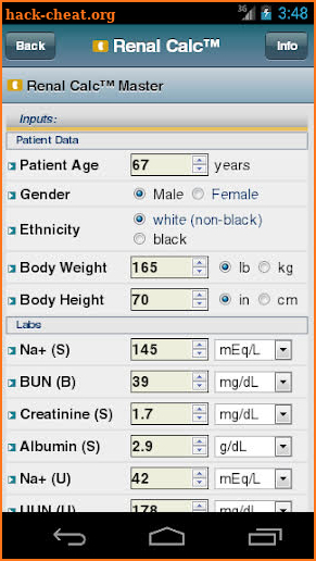 NephroCalc™ screenshot