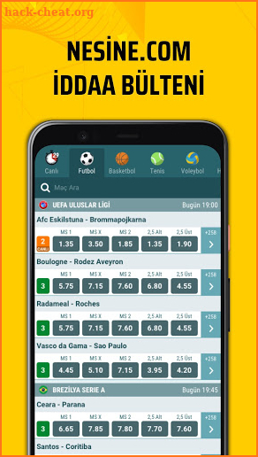 Nesine.com İddaa Bülteni screenshot