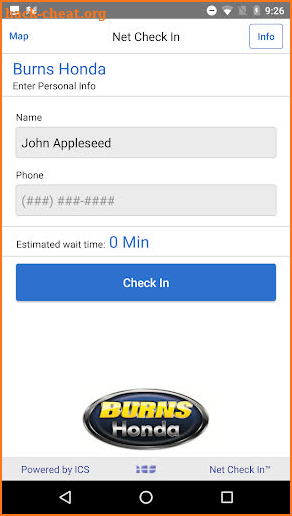 Net Check In - Burns Honda screenshot