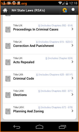 New Hampshire Statutes, NH Laws 2018 screenshot