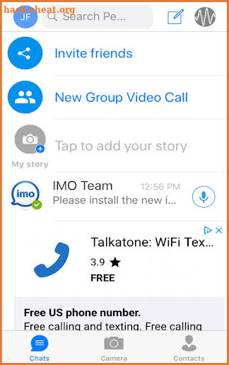 New imo chat calls video beta screenshot