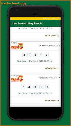 New Jersey Lottery Results screenshot