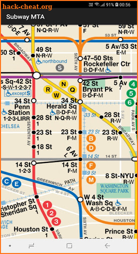 New York City subway map - MTA screenshot