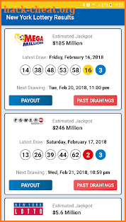 New York Lottery Results screenshot