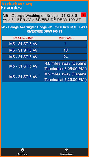 New York MTA Bus Time screenshot