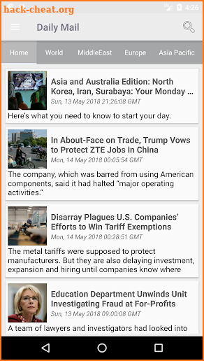 New York Times Lastest News RSS screenshot