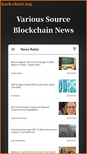 News Radar - Daily Blockchain Event screenshot