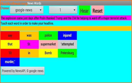 News Words screenshot