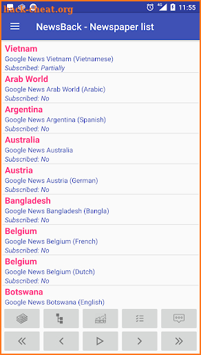 NewsBack beta screenshot