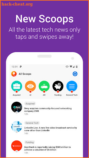 Newscoop - Scoops of summarized tech news screenshot