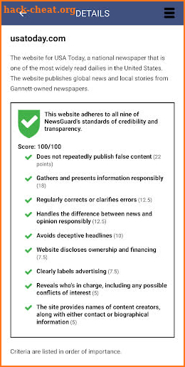 NewsGuard - News Trust Ratings screenshot