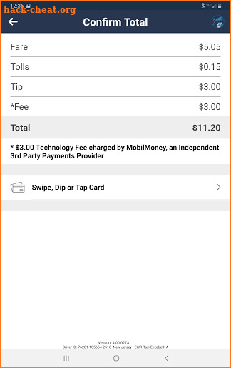 NewTaxiPass EMV screenshot