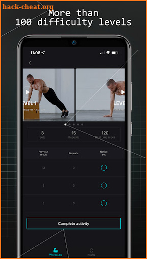 Next: Workouts screenshot