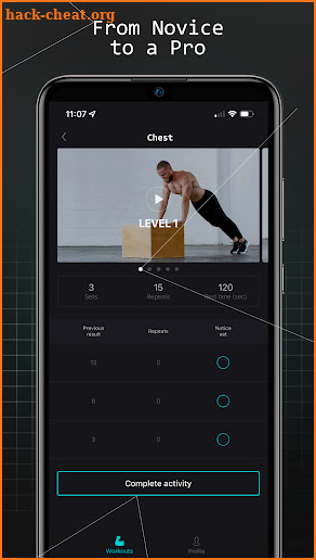 Next: Workouts screenshot