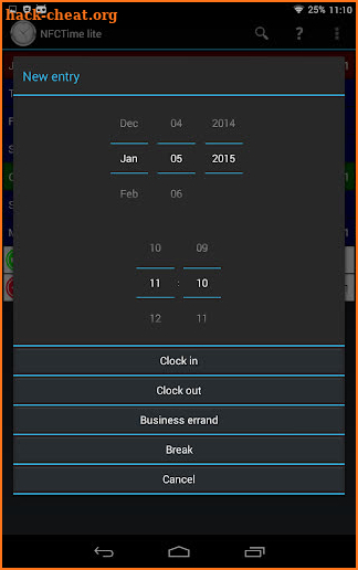 NFC time tracking Pro screenshot