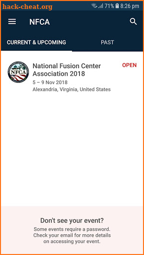 NFCA 2018 screenshot