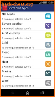 NH Alerts screenshot