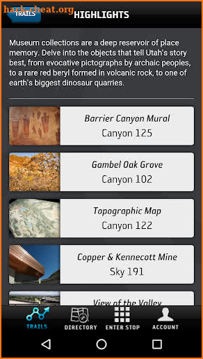 NHMU Trailhead screenshot