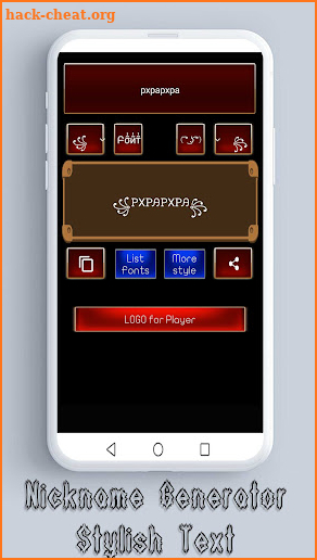 Nickname Generator Stylish txt screenshot