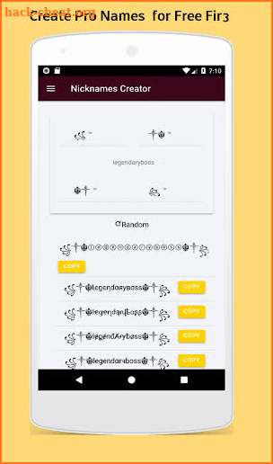 Nickname maker for free Fir3 screenshot