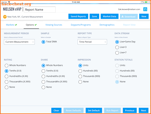 Nielsen eViP screenshot