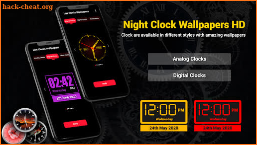 Night Clock Wallpapers HD : Night Watch Design screenshot