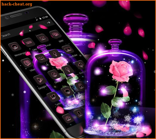 Night Pink Rose Theme screenshot