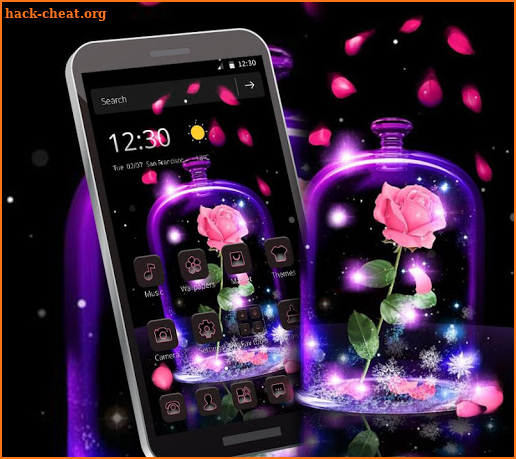 Night Pink Rose Theme screenshot