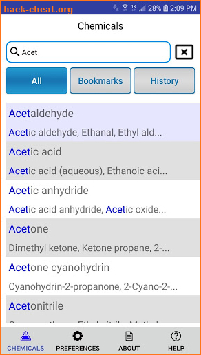 NIOSH Mobile Pocket Guide screenshot