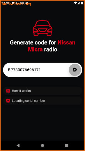 Nissan radio code unlock screenshot